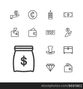 Rich icons Royalty Free Vector Image
