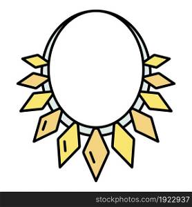 Rich necklace icon. Outline rich necklace vector icon color flat isolated on white. Rich necklace icon color outline vector