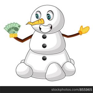 Rich snowman illustration vector on white background