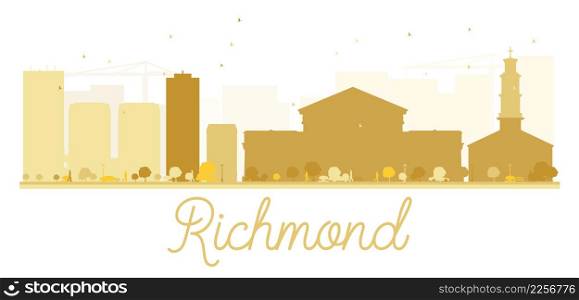 Richmond City skyline golden silhouette. Vector illustration. Simple flat concept for tourism presentation, banner, placard or web. Business travel concept. Cityscape with landmarks