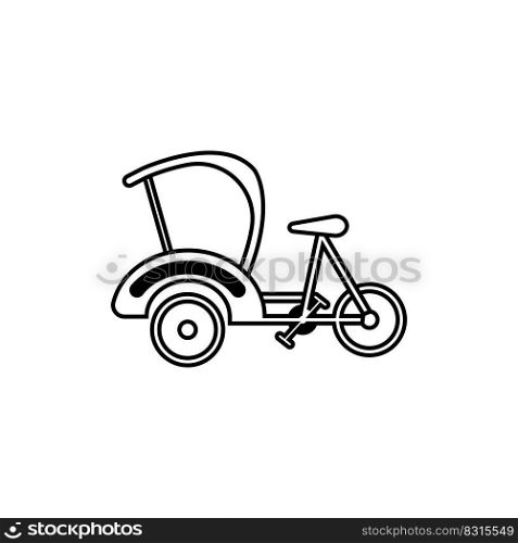 rickshaw icon vecrtor illustration symbol design