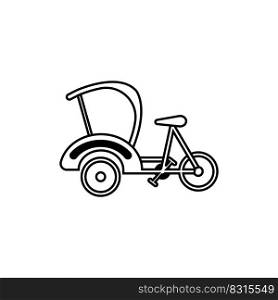 rickshaw icon vecrtor illustration symbol design