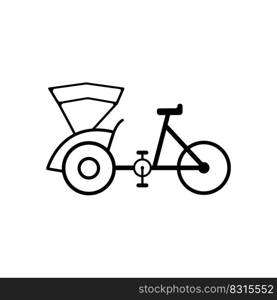 rickshaw icon vecrtor illustration symbol design