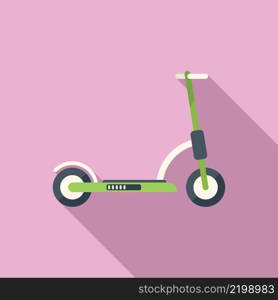 Ride electric scooter icon flat vector. Kick bike. Eco transport. Ride electric scooter icon flat vector. Kick bike