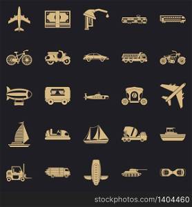 Ride icons set. Simple set of 25 ride vector icons for web for any design. Ride icons set, simple style