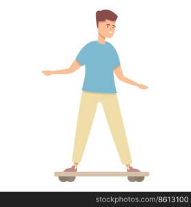 Ride skateboard icon cartoon vector. Active workout. Sport exercise. Ride skateboard icon cartoon vector. Active workout