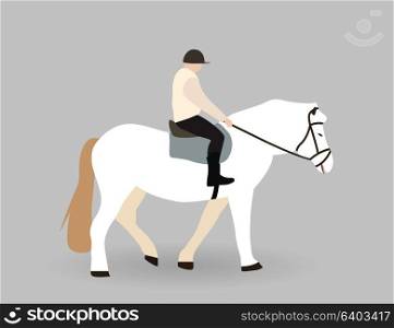 Rider on White horse. Vector Illustration. EPS10. Rider on White horse. Vector Illustration.