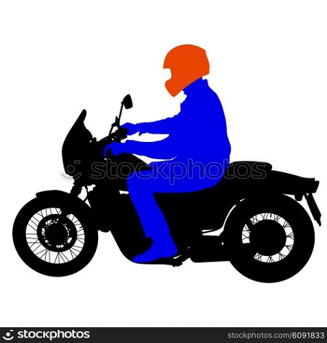 Rider participates motocross championship. Vector illustration.