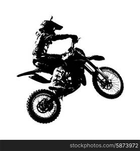 Rider participates motocross championship Vector illustration.. Rider participates motocross championship. Vector illustration.
