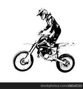 Rider participates motocross championship. Vector illustration. The Rider participates motocross championship. Vector illustration.