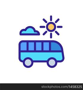 riding bus in fine sunny weather icon vector. riding bus in fine sunny weather sign. color symbol illustration. riding bus in fine sunny weather icon vector outline illustration