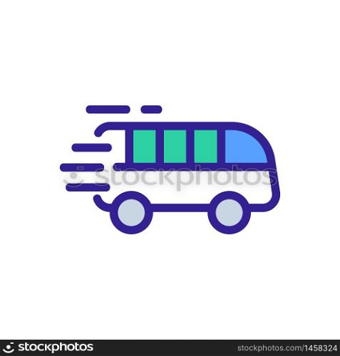 riding bus on way icon vector. riding bus on way sign. color symbol illustration. riding bus on way icon vector outline illustration