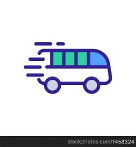 riding bus on way icon vector. riding bus on way sign. color symbol illustration. riding bus on way icon vector outline illustration