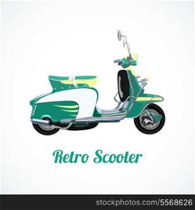Riding scooter symbol poster template vector illustration isolated