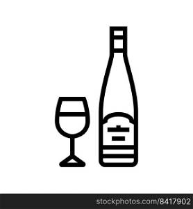 rieslin white wine line icon vector. rieslin white wine sign. isolated contour symbol black illustration. rieslin white wine line icon vector illustration
