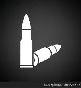 Rifle ammo icon. Black background with white. Vector illustration.