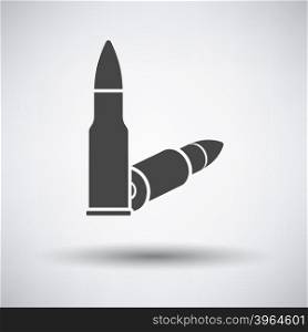 Rifle ammo icon on gray background with round shadow. Vector illustration.
