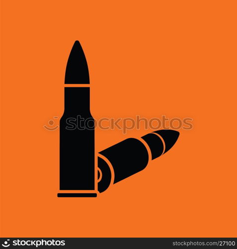 Rifle ammo icon. Orange background with black. Vector illustration.