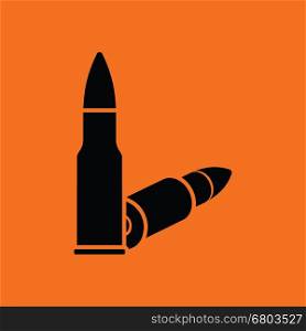 Rifle ammo icon. Orange background with black. Vector illustration.