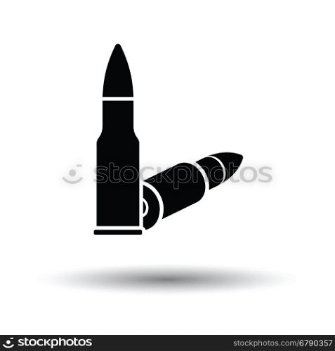 Rifle ammo icon. White background with shadow design. Vector illustration.