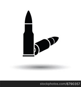 Rifle ammo icon. White background with shadow design. Vector illustration.