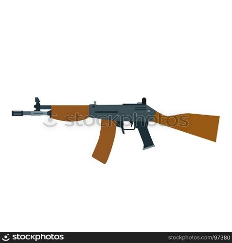 Rifle assault gun vector machine illustration weapon automatic military isolated modern icon army