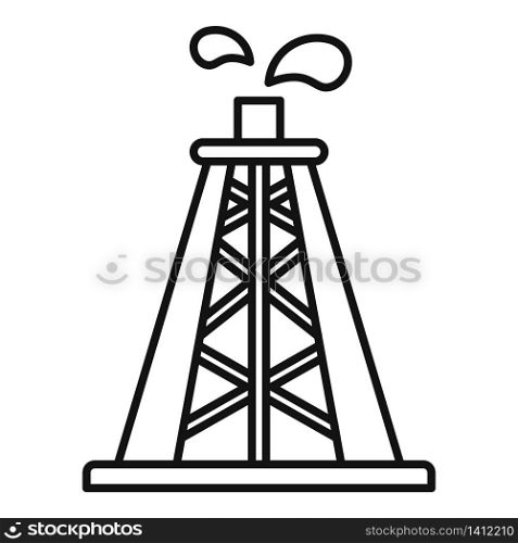 Rig derrick icon. Outline rig derrick vector icon for web design isolated on white background. Rig derrick icon, outline style