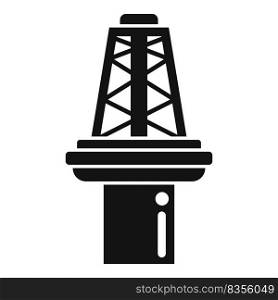 Rig tower icon simple vector. Sea oil. Gas platform. Rig tower icon simple vector. Sea oil