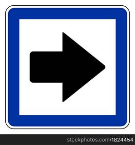 Right arrow and road sign