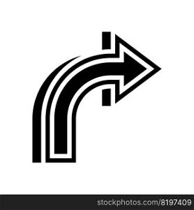 right arrow glyph icon vector. right arrow sign. isolated symbol illustration. right arrow glyph icon vector illustration