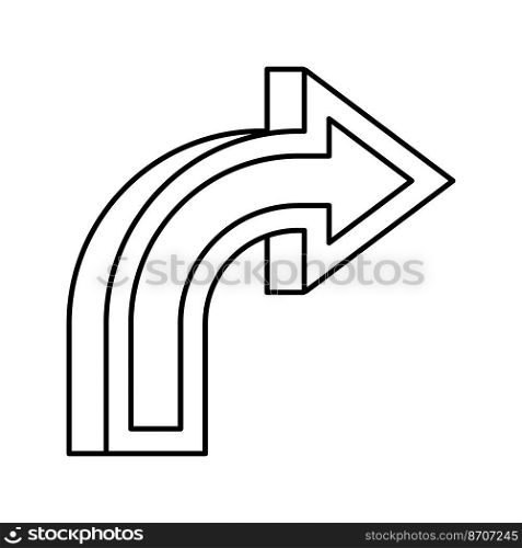 right arrow line icon vector. right arrow sign. isolated contour symbol black illustration. right arrow line icon vector illustration