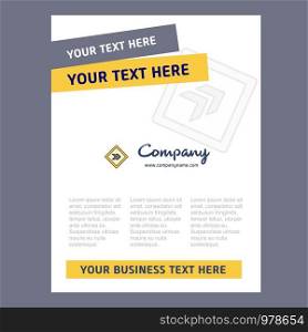 Right arrow road sign Title Page Design for Company profile ,annual report, presentations, leaflet, Brochure Vector Background