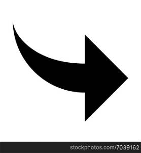 right curve arrow, icon on isolated background