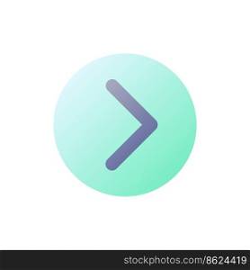 Right direction pointer pixel perfect flat gradient color ui icon. Website interactive element. Simple filled pictogram. GUI, UX design for mobile application. Vector isolated RGB illustration. Right direction pointer pixel perfect flat gradient color ui icon