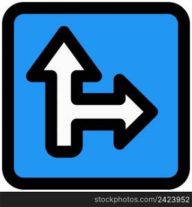 Right intersection lane indication for traffic sign