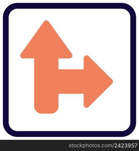 Right intersection lane indication for traffic sign
