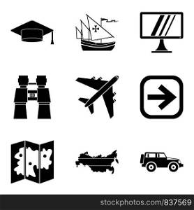 Right way icons set. Simple set of 9 right way vector icons for web isolated on white background. Right way icons set, simple style