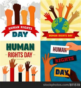 Rights day banner set. Flat illustration of rights day vector banner set for web design. Rights day banner set, flat style