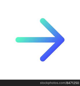 Rightwards arrow pixel perfect gradient linear ui icon. Pressing right. Setting menu. Navigation control. Line color user interface symbol. Modern style pictogram. Vector isolated outline illustration. Rightwards arrow pixel perfect gradient linear ui icon