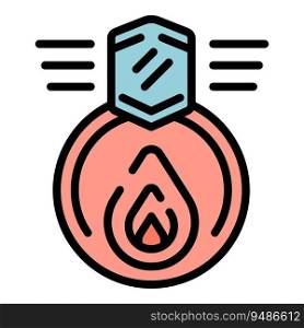Ring collateral icon outline vector. Load payment. Bank finance color flat. Ring collateral icon vector flat