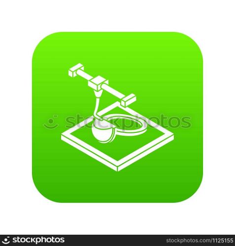 Ring d printing icon green vector isolated on white background. Ring d printing icon green vector