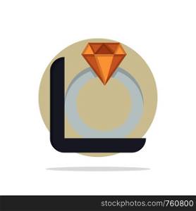 Ring, Diamond, Gift, Box Abstract Circle Background Flat color Icon