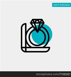 Ring, Diamond, Gift, Box turquoise highlight circle point Vector icon