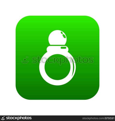 Ring icon green vector isolated on white background. Ring icon green vector