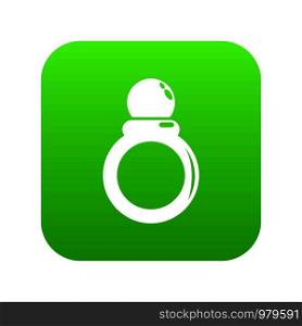 Ring icon green vector isolated on white background. Ring icon green vector