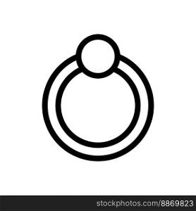 Ring icon line isolated on white background. Black flat thin icon on modern outline style. Linear symbol and editable stroke. Simple and pixel perfect stroke vector illustration