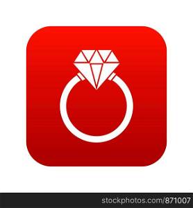 Ring LGBT icon digital red for any design isolated on white vector illustration. Ring LGBT icon digital red