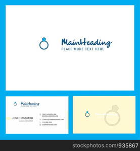 Ring Logo design with Tagline & Front and Back Busienss Card Template. Vector Creative Design