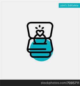 Ring, Love, Heart, Wedding turquoise highlight circle point Vector icon