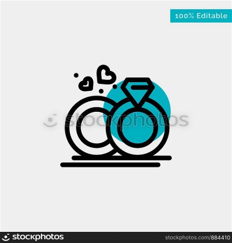 Ring, Marriage, Wedding, Love turquoise highlight circle point Vector icon
